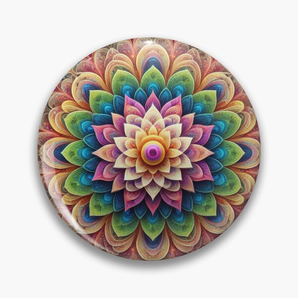 Item preview, Lotus Peacock Fractal Mandala Rainbow. Design 2. designed and sold by Artist Bishhnu Banerji.