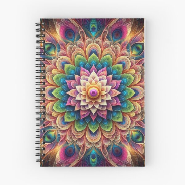 Item preview, Lotus Peacock Fractal Mandala Rainbow. Design 2. designed and sold by Artist Bishhnu Banerji.
