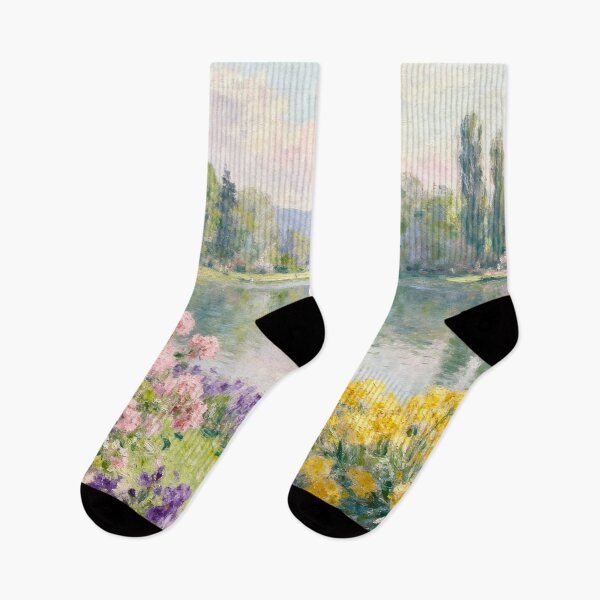 Item preview, Romantic Lakeside Park Artwork, Soft Impressionist Landscape Decor designed and sold by BlareBlare.