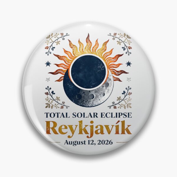 Item preview, Reykjavik Total Solar Eclipse 2026 Boho Botanical Style designed and sold by Trendsecne.