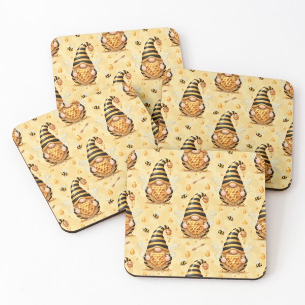 Item preview, Cute Bee Gnome Honey Pattern – Whimsical Bumblebee Gnome Art designed and sold by Fabricbella.