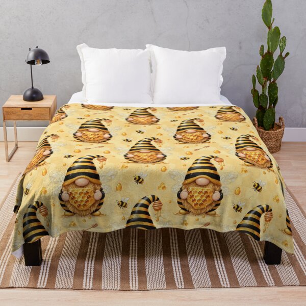 Item preview, Cute Bee Gnome Honey Pattern – Whimsical Bumblebee Gnome Art designed and sold by Fabricbella.