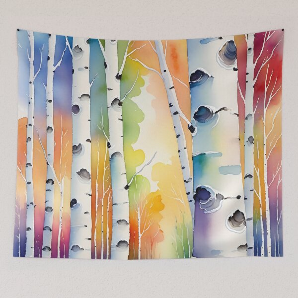 Item preview, Colorful birch forest designed and sold by Kraftbaum.