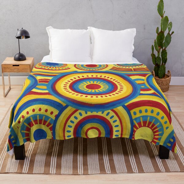 Item preview, Primary Color Hand Painted Concentric Circles Pattern designed and sold by DGtaLrtcom.