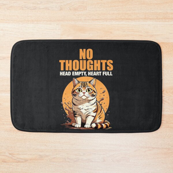 Item preview, No Thoughts Head Empty Heart Full – Funny Cute Cat designed and sold by Taans-Creation.