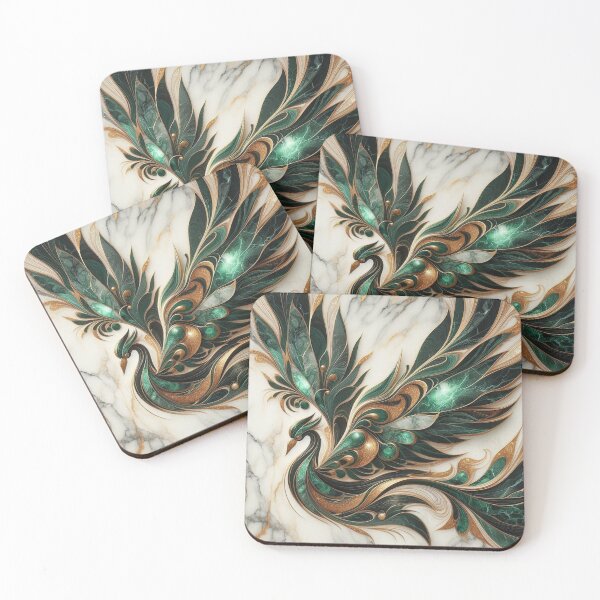 Item preview, Emerald Phoenix Marble Wings Art- Design 2. designed and sold by Artist Bishhnu Banerji.
