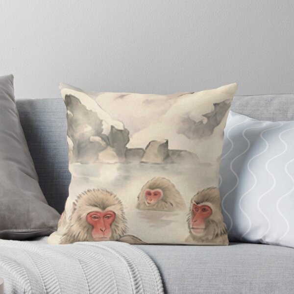 Item preview, Snow Monkey Onsen — Art of Japanese Macaques in the Hot Spring "Bliss in Winter" designed and sold by HappyCanvasArt.
