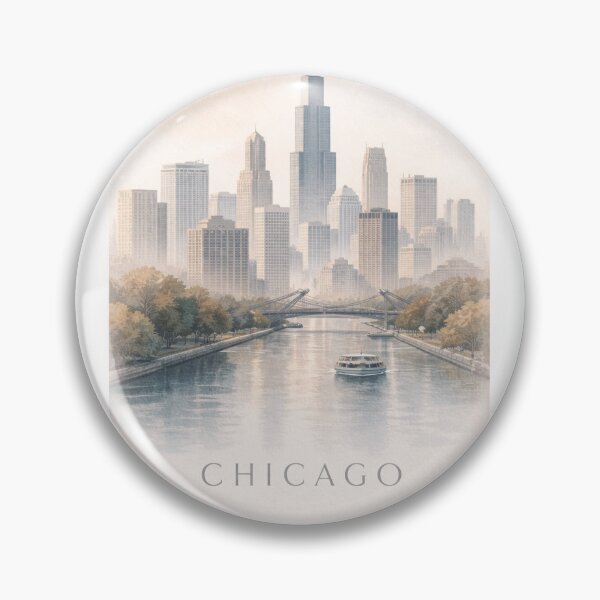 Item preview, Chicago City Magnet – Minimal Watercolor Cityscape Souvenir designed and sold by shlepyart.