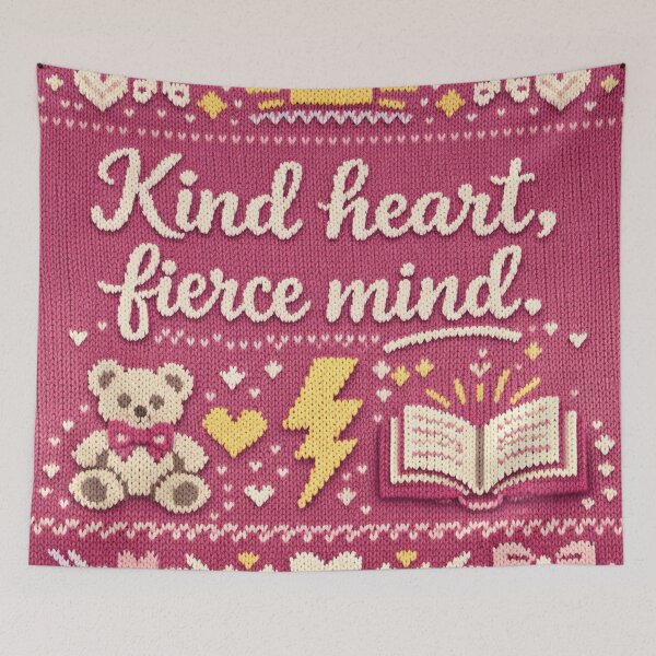 Item preview, Kind Heart Fierce Mind, girls' knitting pattern designed and sold by Mauswohn.