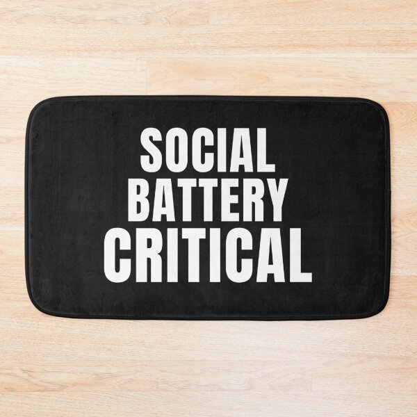 Item preview, Social Battery Critical – Funny Introvert Low Energy Minimalist Typography Design designed and sold by QuietModeCo.
