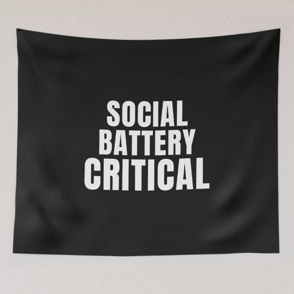 Item preview, Social Battery Critical – Funny Introvert Low Energy Minimalist Typography Design designed and sold by QuietModeCo.