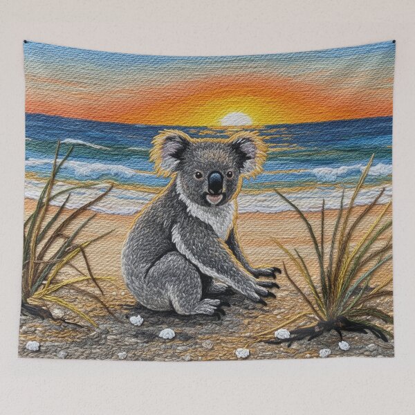 Item preview, Koala on the beach at sunset embroidery pattern designed and sold by Mauswohn.