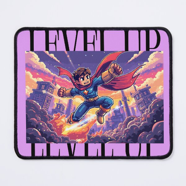 Item preview, Pixel Art Superhero Level Up - Retro Gamer Motivation designed and sold by Saixor.