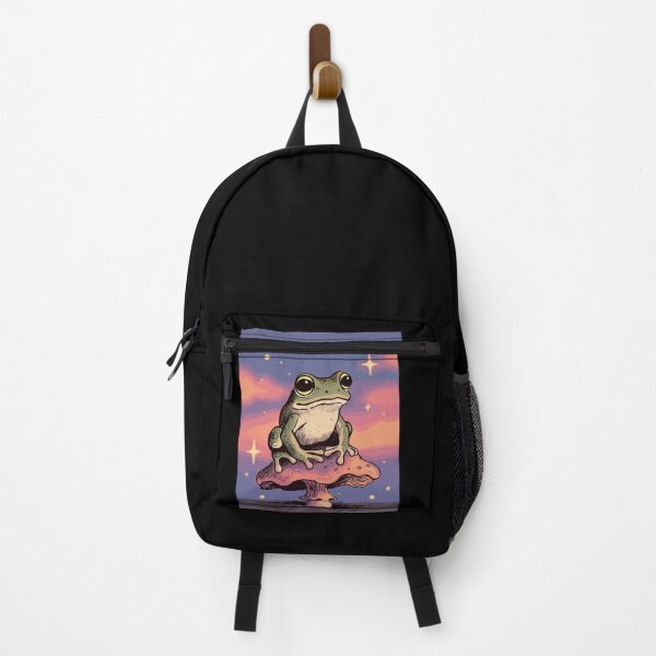 Item preview, Cavetown Whimsical Frog on Mushroom Twilight Illustration designed and sold by Custom Crest.