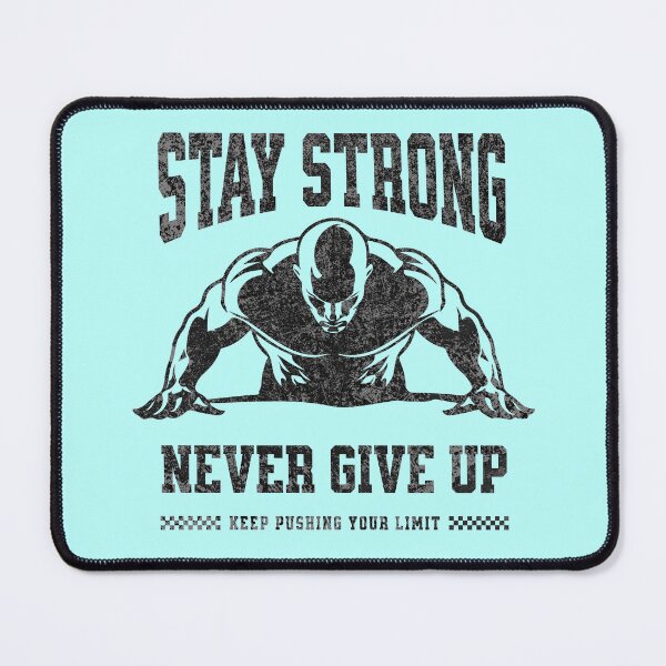 Item preview, Stay Strong Never Give Up - Motivational Bodybuilder Illustration designed and sold by Abaseen.