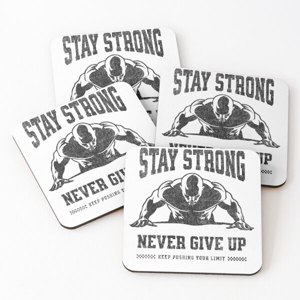Item preview, Stay Strong Never Give Up - Motivational Bodybuilder Illustration designed and sold by Abaseen.