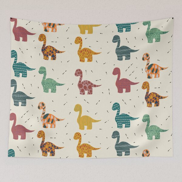 Item preview, Whimsical Brontosaur Dreams – Boho Dino Pattern designed and sold by  Boho Vibes Studio.