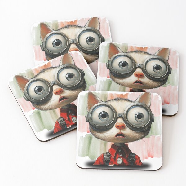 Item preview, Wide-Eyed Wonder Cat – Cute Big Goggles Kitten Illustration designed and sold by ChenEngEng.