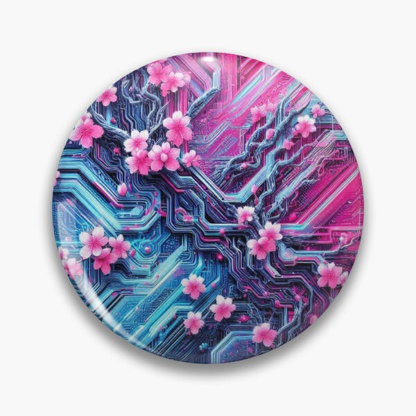 Item preview, Glitch Cherry Blossom Cyber Circuit designed and sold by Artist Bishhnu Banerji.