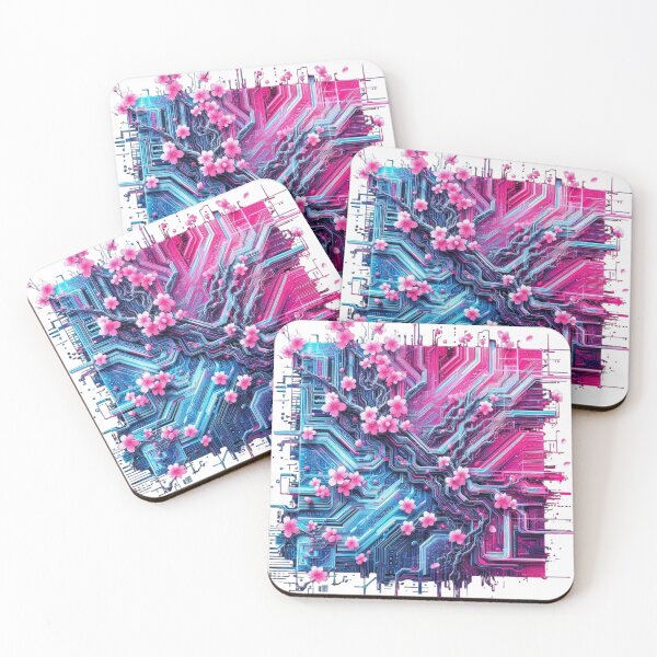 Item preview, Glitch Cherry Blossom Cyber Circuit designed and sold by Artist Bishhnu Banerji.