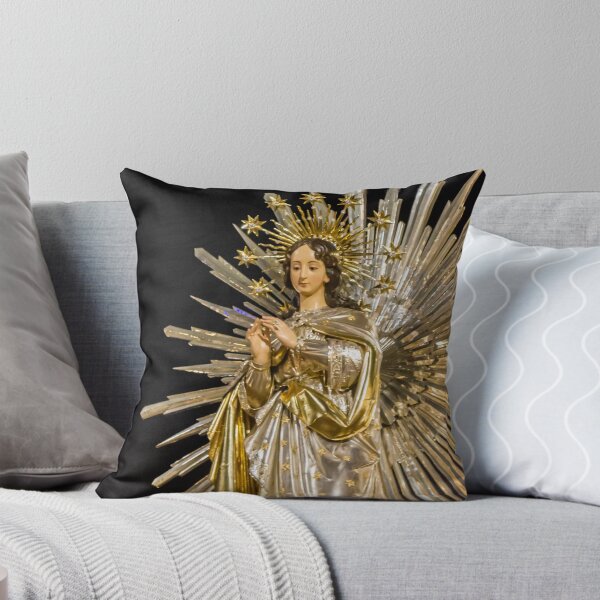 Item preview, Statue Of Virgin Mary With Radiant Halo And Starburst Rays In Dark Background designed and sold by Nmallia.