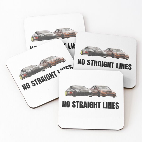 Item preview, No Straight Lines 350Z x JZX100 Drift Streetwear – JDM Car Culture Aesthetic Black Text designed and sold by Minty-Media.