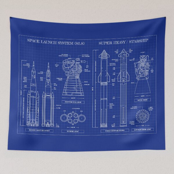 Item preview, Space Launch System vs Super Heavy / Starship (Blueprint) designed and sold by BGALAXY.