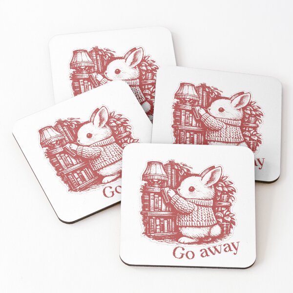 Item preview, Go Away Bookshop Bunny Sticker | Introvert Sticker | Reading Rabbit Decal | Funny Book Lover Gift | Dark Academia Sticker | Antisocial Reader designed and sold by Gemma A  Summers.