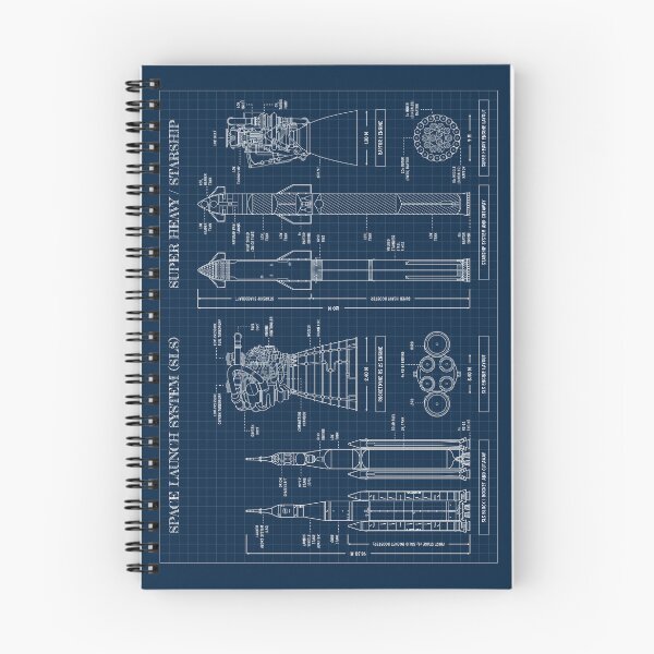 Item preview, Space Launch System vs Super Heavy / Starship (Navy Blueprint) designed and sold by BGALAXY.