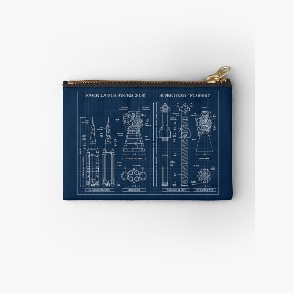 Item preview, Space Launch System vs Super Heavy / Starship (Navy Blueprint) designed and sold by BGALAXY.