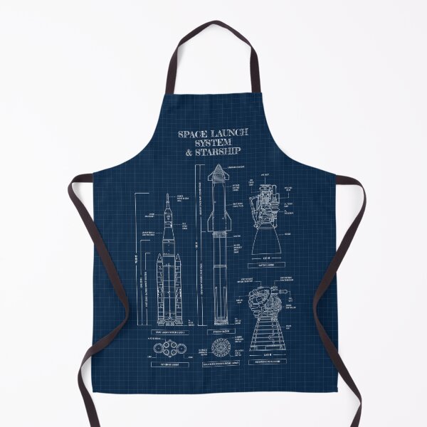 Item preview, Space Launch System vs Super Heavy / Starship (Navy Blueprint) designed and sold by BGALAXY.