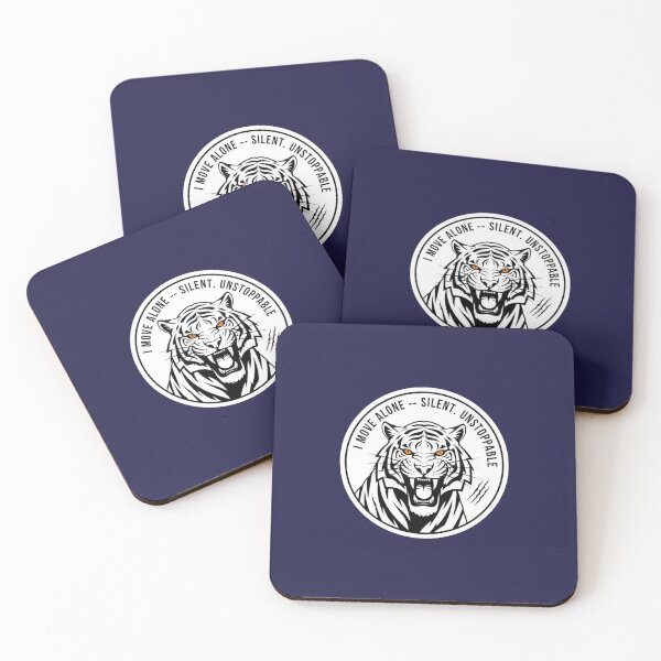 Item preview, I Move Alone Silent Unstoppable Tiger Motivation Sticker designed and sold by Scro-Ciob-Shop.