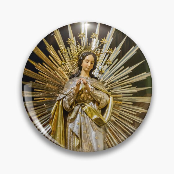 Item preview, Statue of Virgin Mary With Radiant Golden Rays in Nighttime Street Procession designed and sold by Nmallia.