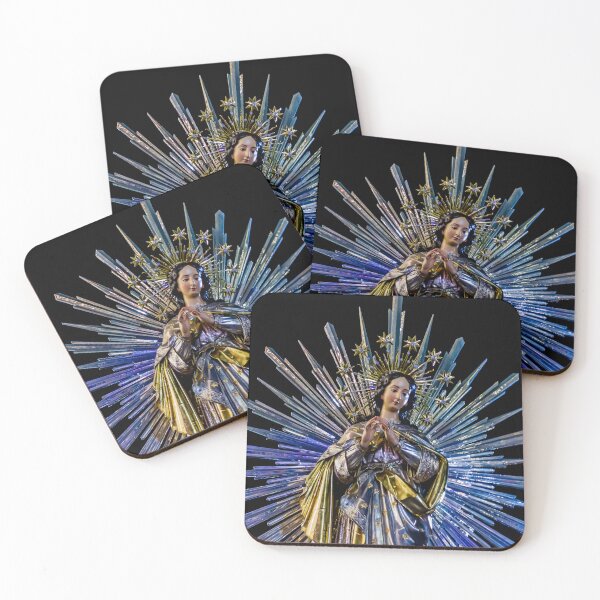 Item preview, Statue Of Virgin Mary With Radiant Halo And Starburst Rays In Dark Background designed and sold by Nmallia.