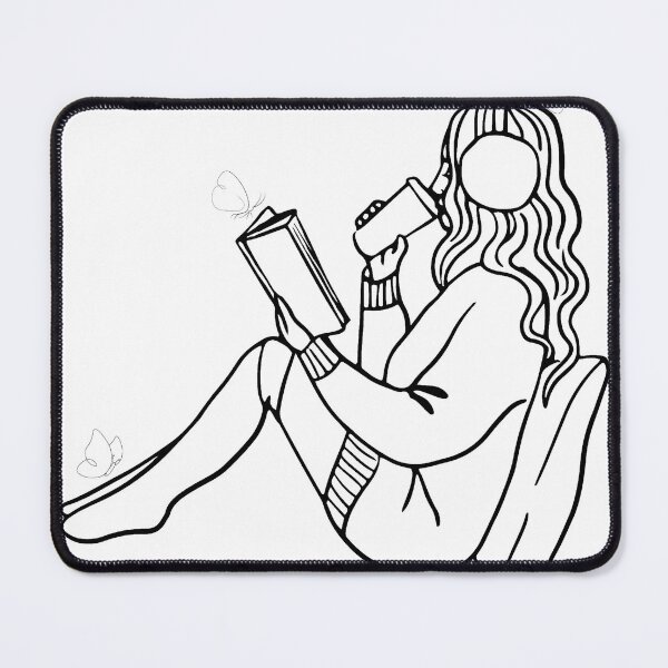 Item preview, Cozy Reading Girl with Coffee Cup - Aesthetic Bookworm Art designed and sold by Mini Pixel Perfect Co..