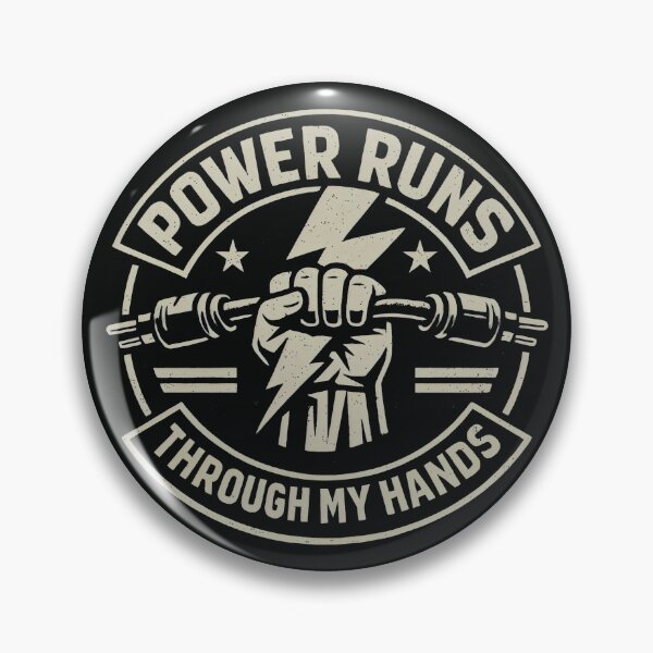 Item preview, Power Runs Through My Hands - Electrician Electrical Engineering designed and sold by SplashTastic.