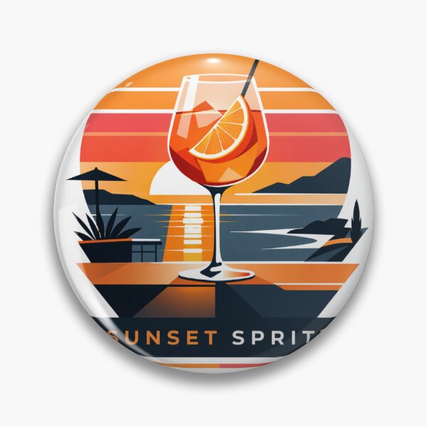 Item preview, Sunset Spritz – Stylish summer cocktail design in a retro sunset look designed and sold by FrenchieFever.