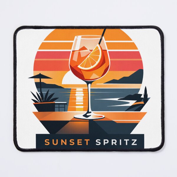 Item preview, Sunset Spritz – Stylish summer cocktail design in a retro sunset look designed and sold by FrenchieFever.