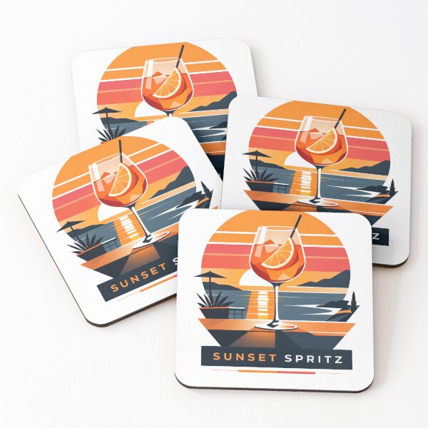 Item preview, Sunset Spritz – Stylish summer cocktail design in a retro sunset look designed and sold by FrenchieFever.