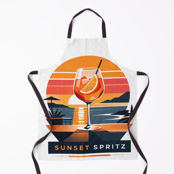 Item preview, Sunset Spritz – Stylish summer cocktail design in a retro sunset look designed and sold by FrenchieFever.