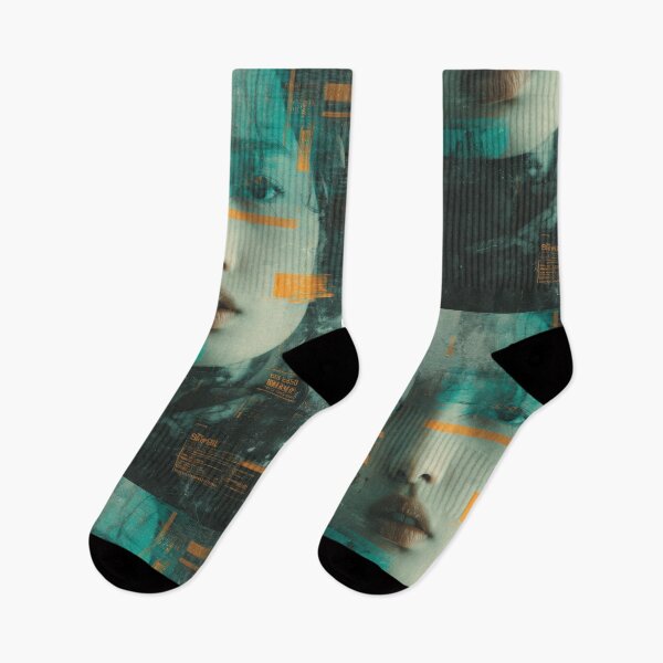 Item preview, Dreamy Signal Liminal Cyberpunk Glitch Portrait Art Print designed and sold by WartonnoArt.