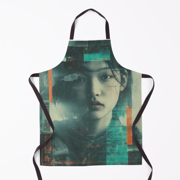 Item preview, Abstract Signal Liminal Cyberpunk Glitch Portrait Art Print designed and sold by WartonnoArt.