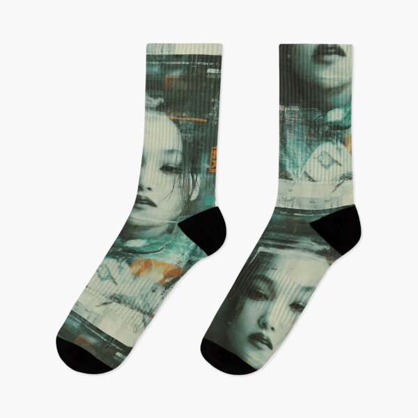 Item preview, Futuristic Signal Liminal Cyberpunk Glitch Portrait Art Print designed and sold by WartonnoArt.