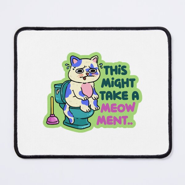 Item preview, Funny Cat Sitting on Toilet Meow-ment Pun designed and sold by mjmcb.