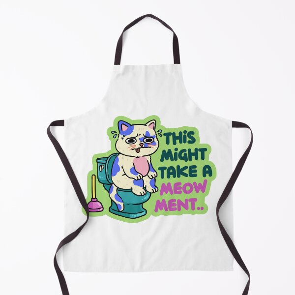 Item preview, Funny Cat Sitting on Toilet Meow-ment Pun designed and sold by mjmcb.