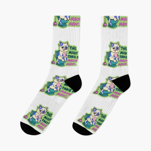 Item preview, Funny Cat Sitting on Toilet Meow-ment Pun designed and sold by mjmcb.