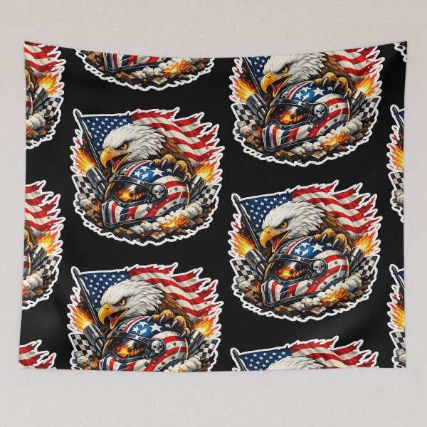 Item preview, Patriotic Fire Eagle Helmet Art designed and sold by Art by Debasish.