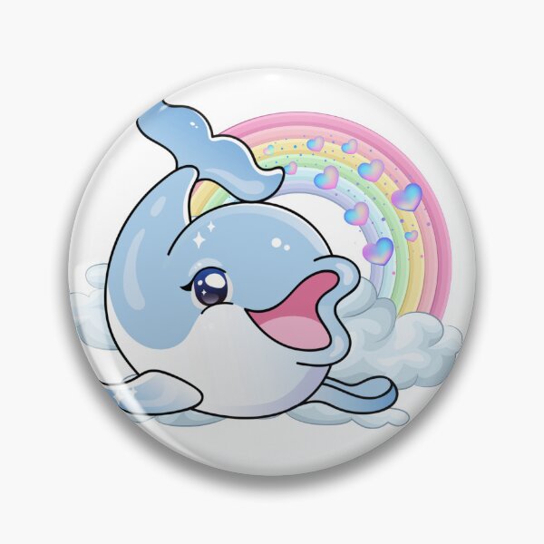 Item preview, Playful Dolphin - Cute Blue Dolphin with Rainbow and Hearts in the Clouds designed and sold by Love3Happy.