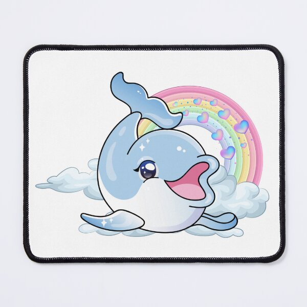 Item preview, Playful Dolphin - Cute Blue Dolphin with Rainbow and Hearts in the Clouds designed and sold by Love3Happy.