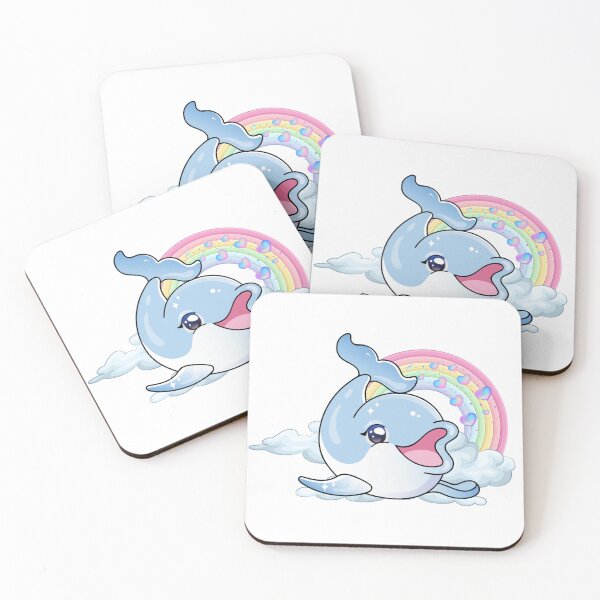 Item preview, Playful Dolphin - Cute Blue Dolphin with Rainbow and Hearts in the Clouds designed and sold by Love3Happy.